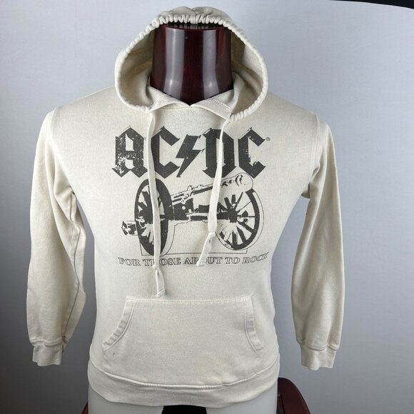ACDC AC/DC For Those About To Rock Cream XS Hoodie - Picture 1 of 4